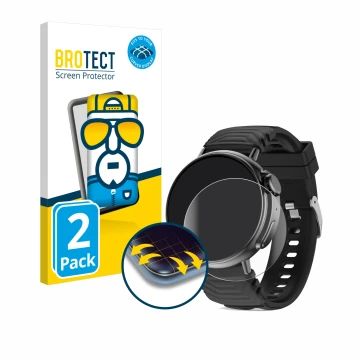 Vorderseite einer Produktverpackung mit dem Markenlogo BROTECT. Daneben ist das Gerät AMZSA GT88 mit dem zugehörigen Displaysc