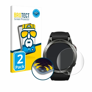 Vorderseite einer Produktverpackung mit dem Markenlogo BROTECT. Daneben ist das Gerät Zeblaze Stratos 3 mit dem zugehörigen Di