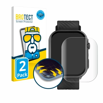 Vorderseite einer Produktverpackung mit dem Markenlogo BROTECT. Daneben ist das Gerät Yuede Smartwatch 2