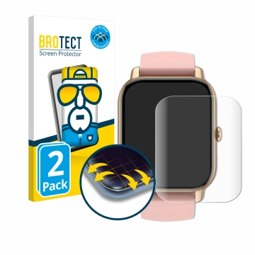 Vorderseite einer Produktverpackung mit dem Markenlogo BROTECT. Daneben ist das Gerät Sross Smartwatch 1.83