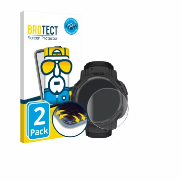 Vorderseite einer Produktverpackung mit dem Markenlogo BROTECT. Daneben ist das Gerät Garmin Instinct Crossover Solar mit dem 
