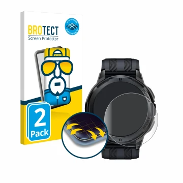 Vorderseite einer Produktverpackung mit dem Markenlogo BROTECT. Daneben ist das Gerät Oukitel BT10 1.43