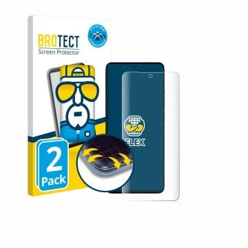 Vorderseite einer Produktverpackung mit dem Markenlogo BROTECT. Daneben ist das Gerät Motorola Edge 50 Ultra mit dem zugehörig