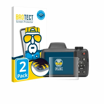 Vorderseite einer Produktverpackung mit dem Markenlogo BROTECT. Daneben ist das Gerät Kodak Pixpro AZ528 mit dem zugehörigen D
