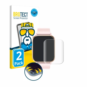 Vorderseite einer Produktverpackung mit dem Markenlogo BROTECT. Daneben ist das Gerät walkbee Smartwatch 1.83