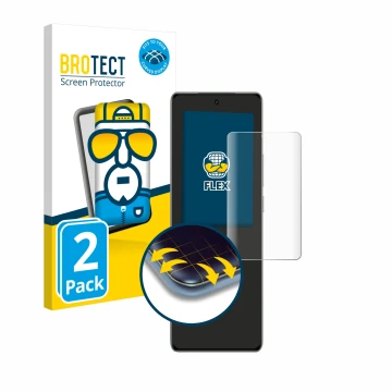 Vorderseite einer Produktverpackung mit dem Markenlogo BROTECT. Daneben ist das Gerät realme GT 6 mit dem zugehörigen Displays