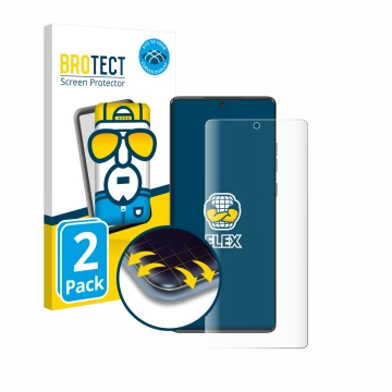 Vorderseite einer Produktverpackung mit dem Markenlogo BROTECT. Daneben ist das Gerät Motorola Moto G85 mit dem zugehörigen Di