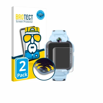 Vorderseite einer Produktverpackung mit dem Markenlogo BROTECT. Daneben ist das Gerät Imoo Watch Phone Z7 mit dem zugehörigen 