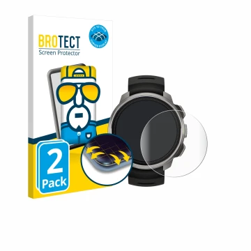 Vorderseite einer Produktverpackung mit dem Markenlogo BROTECT. Daneben ist das Gerät Suunto Ocean mit dem zugehörigen Display