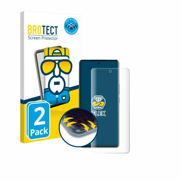 Vorderseite einer Produktverpackung mit dem Markenlogo BROTECT. Daneben ist das Gerät Vivo V40 mit dem zugehörigen Displayschu