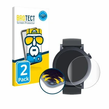 Vorderseite einer Produktverpackung mit dem Markenlogo BROTECT. Daneben ist das Gerät Nothing CMF Watch Pro 2 mit dem zugehöri
