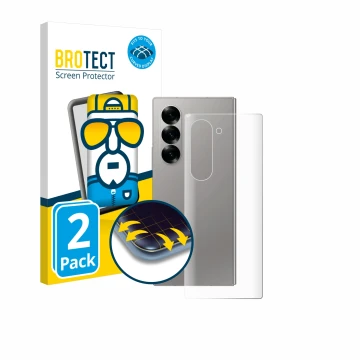 Vorderseite einer Produktverpackung mit dem Markenlogo BROTECT. Daneben ist das Gerät Samsung Galaxy Z Fold 6 5G (Rückseite) m
