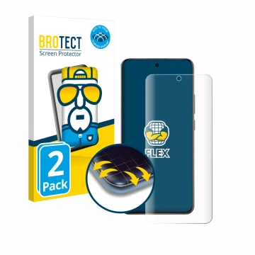 Vorderseite einer Produktverpackung mit dem Markenlogo BROTECT. Daneben ist das Gerät Oppo Reno 12 Pro mit dem zugehörigen Dis