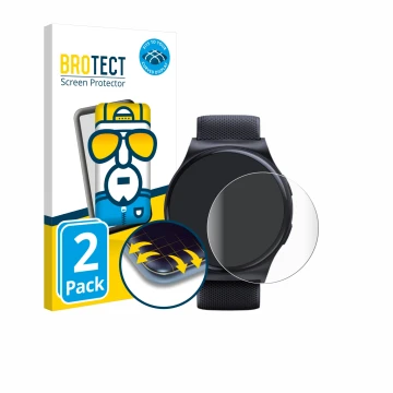 Vorderseite einer Produktverpackung mit dem Markenlogo BROTECT. Daneben ist das Gerät Motorola Moto Watch 120 mit dem zugehöri