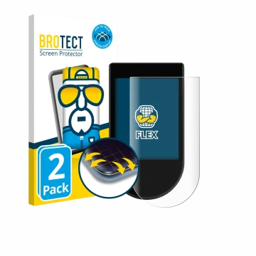 Vorderseite einer Produktverpackung mit dem Markenlogo BROTECT. Daneben ist das Gerät SoFlow SO1+ mit dem zugehörigen Displays