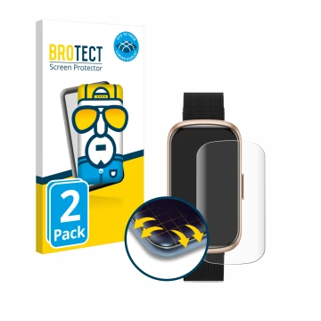 Vorderseite einer Produktverpackung mit dem Markenlogo BROTECT. Daneben ist das Gerät Ruxingx Fitness Tracker 1.47