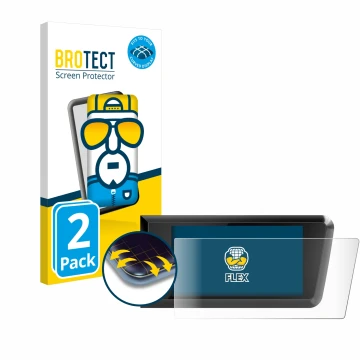 Vorderseite einer Produktverpackung mit dem Markenlogo BROTECT. Daneben ist das Gerät Bosch Purion 400 mit dem zugehörigen Dis