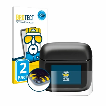 Vorderseite einer Produktverpackung mit dem Markenlogo BROTECT. Daneben ist das Gerät JBL Tour Pro 3 mit dem zugehörigen Displ