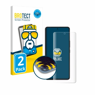 Vorderseite einer Produktverpackung mit dem Markenlogo BROTECT. Daneben ist das Gerät ASUS ROG Phone 8 Pro Edition mit dem zug