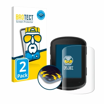 Vorderseite einer Produktverpackung mit dem Markenlogo BROTECT. Daneben ist das Gerät Garmin Edge 840 Solar mit dem zugehörige