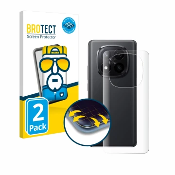 Vorderseite einer Produktverpackung mit dem Markenlogo BROTECT. Daneben ist das Gerät Xiaomi Redmi Note 14 Pro Plus (Rückseite