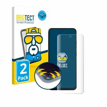 Vorderseite einer Produktverpackung mit dem Markenlogo BROTECT. Daneben ist das Gerät Motorola Moto G15 mit dem zugehörigen Di