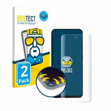 Vorderseite einer Produktverpackung mit dem Markenlogo BROTECT. Daneben ist das Gerät Motorola Moto G15 Power mit dem zugehöri