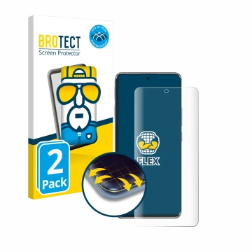 Vorderseite einer Produktverpackung mit dem Markenlogo BROTECT. Daneben ist das Gerät Xiaomi Poco X7 mit dem zugehörigen Displ