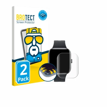 Vorderseite einer Produktverpackung mit dem Markenlogo BROTECT. Daneben ist das Gerät Xiaomi Redmi Watch 5 mit dem zugehörigen