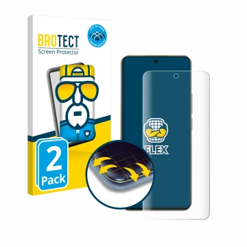 Vorderseite einer Produktverpackung mit dem Markenlogo BROTECT. Daneben ist das Gerät realme 14 Pro Plus mit dem zugehörigen D