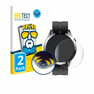 Vorderseite einer Produktverpackung mit dem Markenlogo BROTECT. Daneben ist das Gerät Tracer Smartwatch SM9 mit dem zugehörige