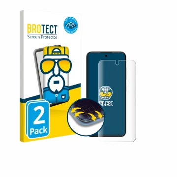 Vorderseite einer Produktverpackung mit dem Markenlogo BROTECT. Daneben ist das Gerät ZTE Blade V70 Vita mit dem zugehörigen D