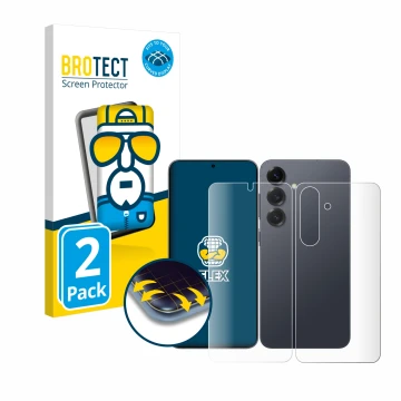 Vorderseite einer Produktverpackung mit dem Markenlogo BROTECT. Daneben ist das Gerät Samsung Galaxy S25 Enterprise Edition (D