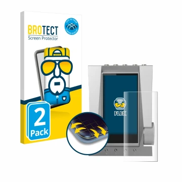 Vorderseite einer Produktverpackung mit dem Markenlogo BROTECT. Daneben ist das Gerät Astell&Kern ACRO CA1000T mit dem zugehör