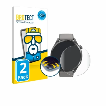 Vorderseite einer Produktverpackung mit dem Markenlogo BROTECT. Daneben ist das Gerät Hama Smartwatch 9000 mit dem zugehörigen