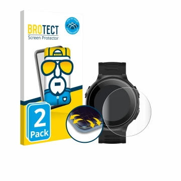 Vorderseite einer Produktverpackung mit dem Markenlogo BROTECT. Daneben ist das Gerät Kiprun GPS 500 Coros mit dem zugehörigen