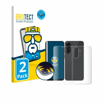 Vorderseite einer Produktverpackung mit dem Markenlogo BROTECT. Daneben ist das Gerät Samsung Galaxy A36 5G Enterprise Edition
