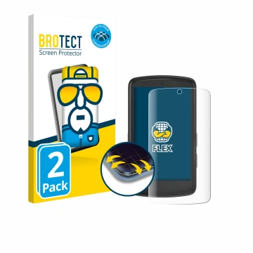 Vorderseite einer Produktverpackung mit dem Markenlogo BROTECT. Daneben ist das Gerät Bryton Rider S810 mit dem zugehörigen Di