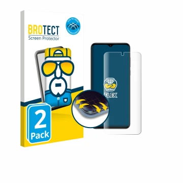 Vorderseite einer Produktverpackung mit dem Markenlogo BROTECT. Daneben ist das Gerät ZTE Nubia Neo mit dem zugehörigen Displa