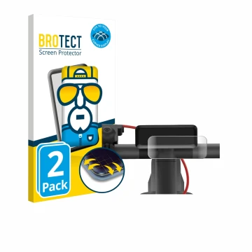 Vorderseite einer Produktverpackung mit dem Markenlogo BROTECT. Daneben ist das Gerät Navee V50i Pro mit dem zugehörigen Displ