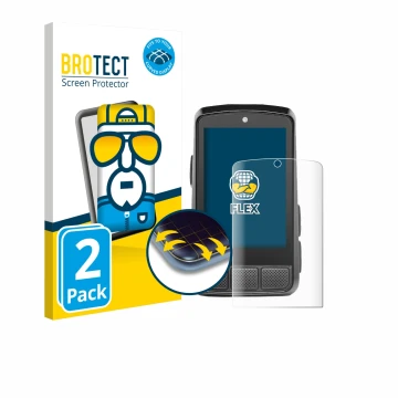 Vorderseite einer Produktverpackung mit dem Markenlogo BROTECT. Daneben ist das Gerät Wahoo Elemnt Bolt 3 mit dem zugehörigen 