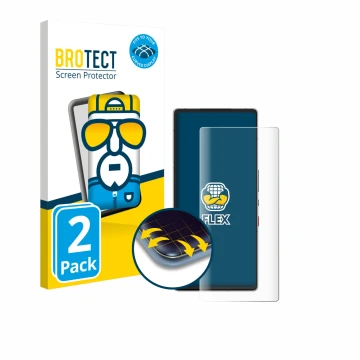 Vorderseite einer Produktverpackung mit dem Markenlogo BROTECT. Daneben ist das Gerät ZTE Nubia Red Magic 10 Air mit dem zugeh