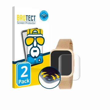 Vorderseite einer Produktverpackung mit dem Markenlogo BROTECT. Daneben ist das Gerät Liu Jo Smartwatch Voice Mini mit dem zug