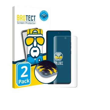 Vorderseite einer Produktverpackung mit dem Markenlogo BROTECT. Daneben ist das Gerät Motorola Moto G86 mit dem zugehörigen Di