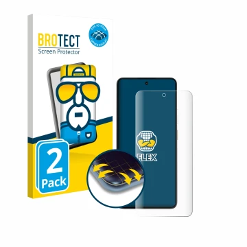 Vorderseite einer Produktverpackung mit dem Markenlogo BROTECT. Daneben ist das Gerät realme P3 5G mit dem zugehörigen Display