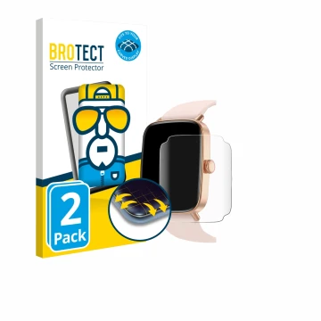 Vorderseite einer Produktverpackung mit dem Markenlogo BROTECT. Daneben ist das Gerät Yoever Smartwatch 1.85