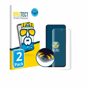 Vorderseite einer Produktverpackung mit dem Markenlogo BROTECT. Daneben ist das Gerät Samsung Galaxy A56 5G (case-friendly) mi