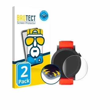 Vorderseite einer Produktverpackung mit dem Markenlogo BROTECT. Daneben ist das Gerät Nothing CMF Watch 3 Pro mit dem zugehöri