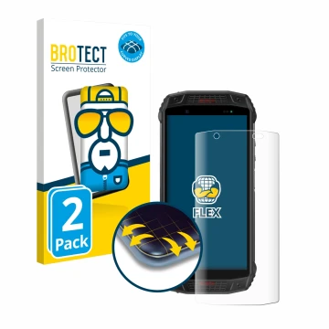 Vorderseite einer Produktverpackung mit dem Markenlogo BROTECT. Daneben ist das Gerät Ulefone Armor 15 mit dem zugehörigen Dis