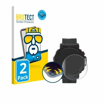 Vorderseite einer Produktverpackung mit dem Markenlogo BROTECT. Daneben ist das Gerät Crivit Sport-Smartwatch mit dem zugehöri